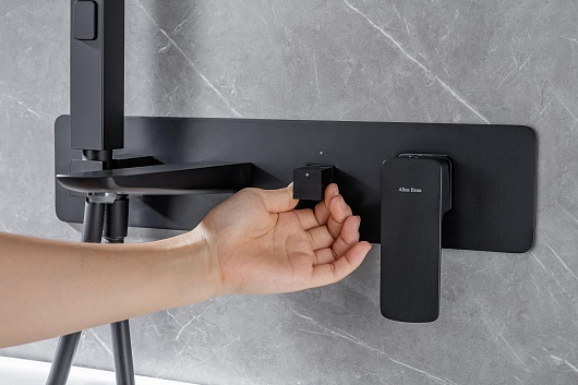 Allen Brau Смеситель для ванны с душем Infinity 5.21007-31 (с внутренней частью) черный матовый – картинка-15